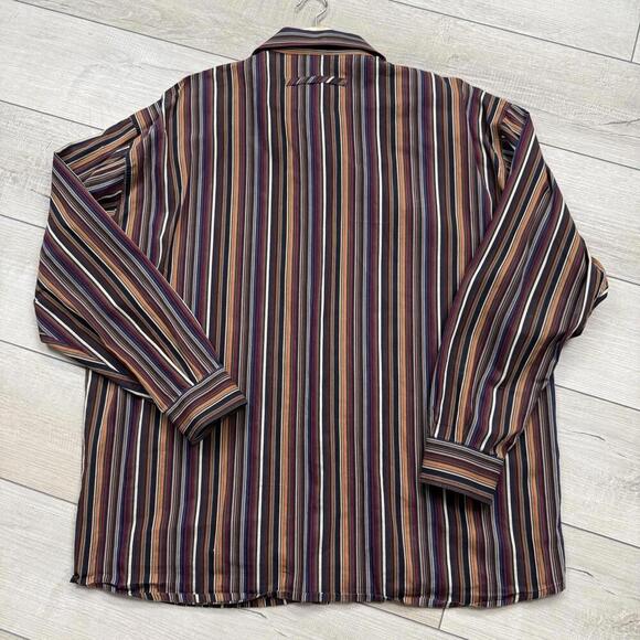 VTG Signum Striped Button-Up Shirt XL Multicolor Long Sleeve Cotton Germany Made - Picture 8 of 12